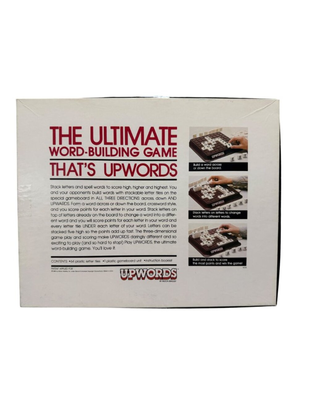Upwords 3D Word Game Milton Bradley Vintage 1983 No Instructions - Picture 4 of 4